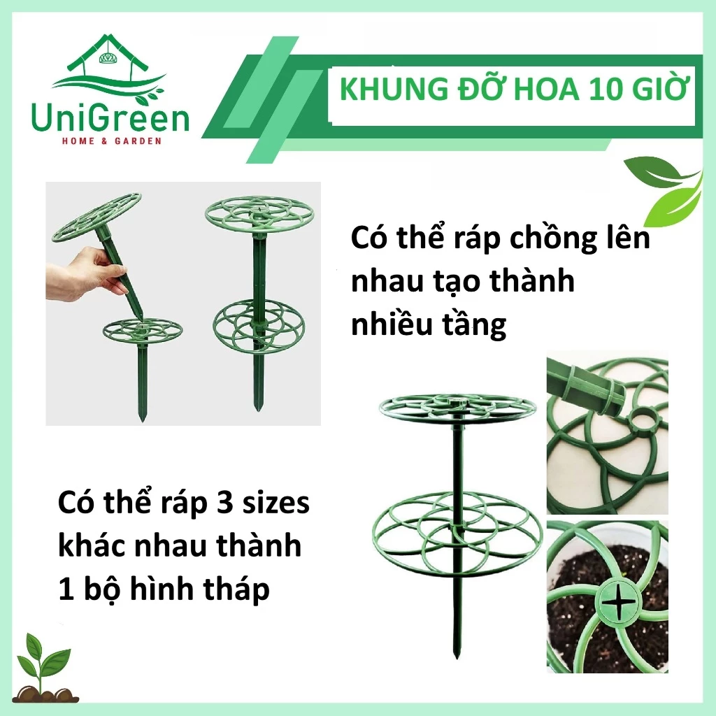 Khung Gía Đỡ Hoa 10 Giờ - Unigreen Home&Garden Khung Gía Đỡ Hoa 10 Giờ - Unigreen Home&Garden - Ảnh 3