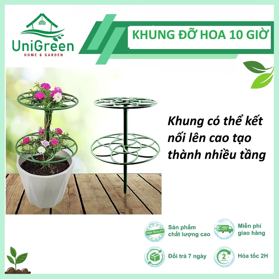 Khung Gía Đỡ Hoa 10 Giờ - Unigreen Home&Garden Khung Gía Đỡ Hoa 10 Giờ - Unigreen Home&Garden