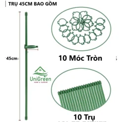 Set 10 trụ cắm chống ngả nghiêng cho cây trồng, chất liệu sợi thủy tinh cứng cáp 45/60/75CM - UNIGREEN HOME & GARDEN Set 10 trụ cắm chống ngả nghiêng cho cây trồng, chất liệu sợi thủy tinh cứng cáp 45/60/75CM - UNIGREEN HOME & GARDEN