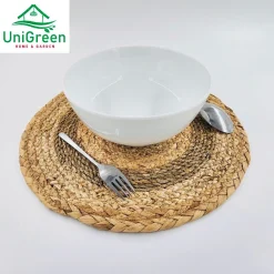 Tấm lót dĩa ăn, miếng lót cói lục bình, phong cách Vintage, hàng thủ công, lót bàn ăn
