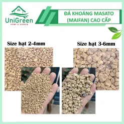 [Túi 1Kg] Đá Khoáng MASATO Cao Cấp Sạch Bụi Vụn, Chuẩn Kích Thước 2-4mm, 3-6mm, Đá Maifan