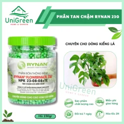 Phân Tan Chậm Rynan 230, Hũ 150gr, Chuyên Kiểng Lá, Dưỡng Lá Xanh, Sinh Trưởng Khoẻ