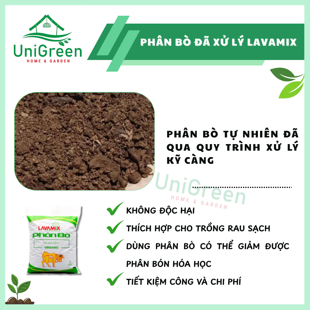 Combo 5 túi Phân bò đã xử lý Lavamix bịch 3dm3 Combo 5 túi Phân bò đã xử lý Lavamix bịch 3dm3 - Ảnh 2