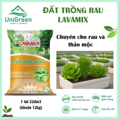 [Combo 5 Túi Lớn] Đất Chuyên Trồng Rau Và Gia Vị Lavamix - Túi 22dm3 - An toàn cho người ăn rau