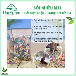 [Túi 5kg] Sỏi Nhiều Màu, Trang Trí Bể Cá - Chậu Cây