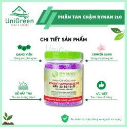 Phân Tan Chậm Unigreen Home&Garden, Rynan 210, Hũ 150gr, Chuyên Phong Lan (Giai đoạn trưởng thành)