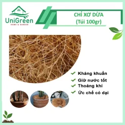 Chỉ Xơ Dừa Unigreen Home&Garden, Túi 100gr, Chuyên Dùng Trồng Lan, Kiểng Lá, Đắp Gốc Giữ Ẩm Cây Trồng