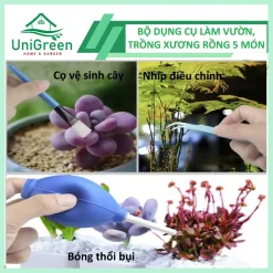 Bộ Dụng Cụ Làm Vườn Mini 5 Món Unigreen Home & Garden, Chuyên Trồng Sen Đá, Xương Rồng, Tiểu Cảnh Bộ Dụng Cụ Làm Vườn Mini 5 Món Unigreen Home & Garden, Chuyên Trồng Sen Đá, Xương Rồng, Tiểu Cảnh