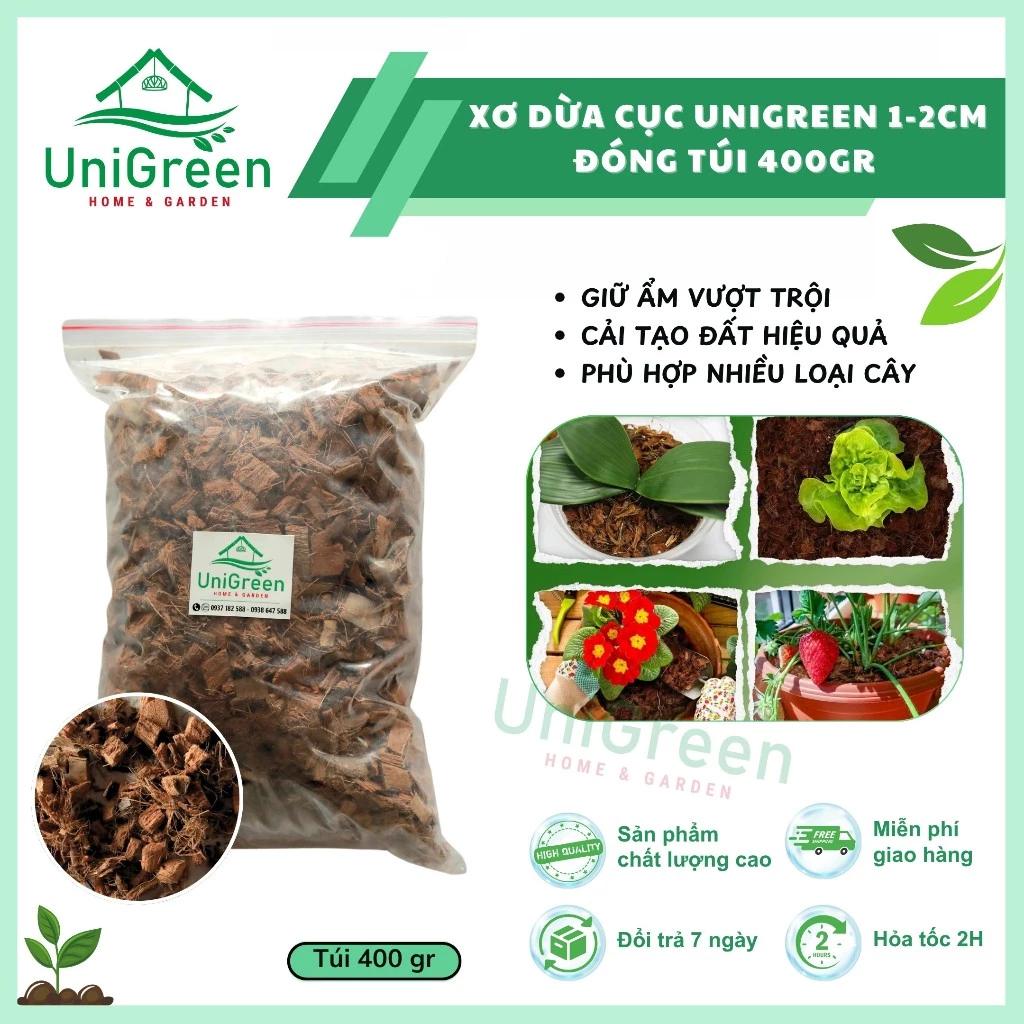Xơ Dừa Cục 1-2cm, Đóng Túi 400gram( Coco Chip), Đã Xử Lý Theo Chuẩn Xuất Khẩu Xơ Dừa Cục 1-2cm, Đóng Túi 400gram( Coco Chip), Đã Xử Lý Theo Chuẩn Xuất Khẩu