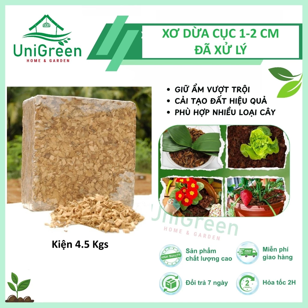 Xơ Dừa Cục 1-2cm Nén Kiện 4.5kgs, Đã Xử Lý Theo Chuẩn Xuất Khẩu Xơ Dừa Cục 1-2cm Nén Kiện 4.5kgs, Đã Xử Lý Theo Chuẩn Xuất Khẩu