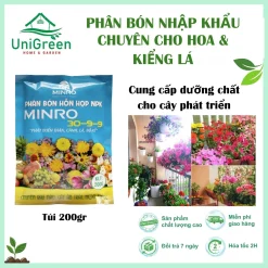 [Combo 5 Túi] Phân Bón MINRO 30-9-9, Trọng Lượng 200gr, Chuyên Cho Kiểng Lá và Hoa